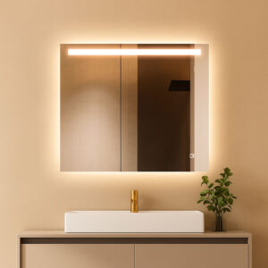 Badkamerspiegel Rechthoek Ambi 80x70CM | LED | Verwarming | Dimbaar