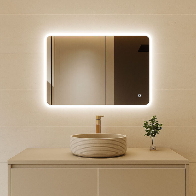 Badkamer Spiegel Misha 80x60CM | LED Verlichting V+A | Condensvrij | Dimbaar