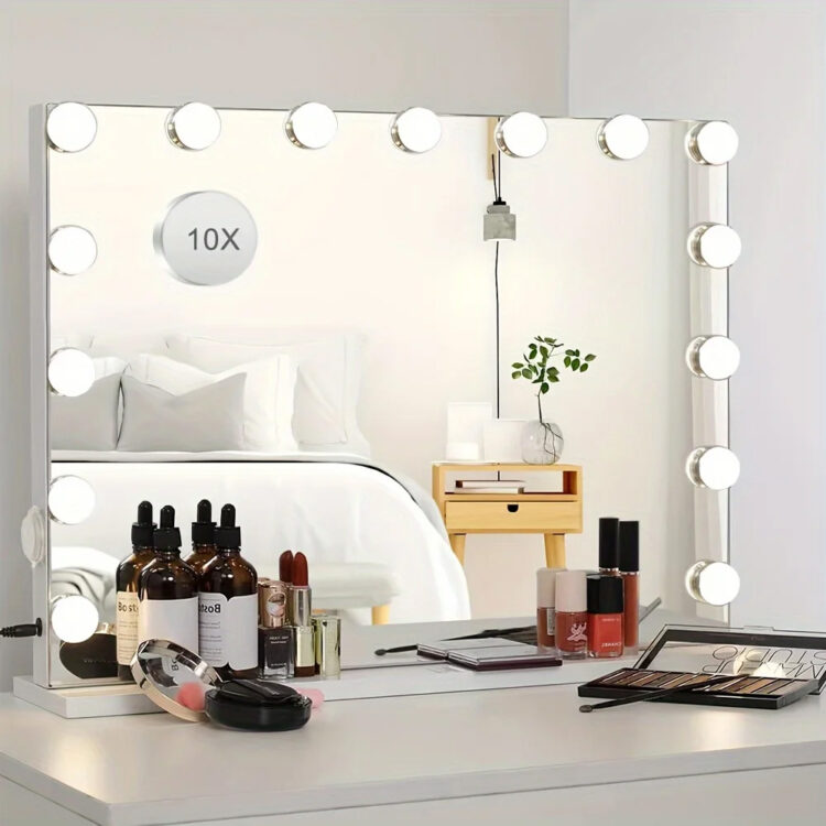 Make Up Spiegel Hollywood USB - Speakers 58x46cm - Afbeelding 2