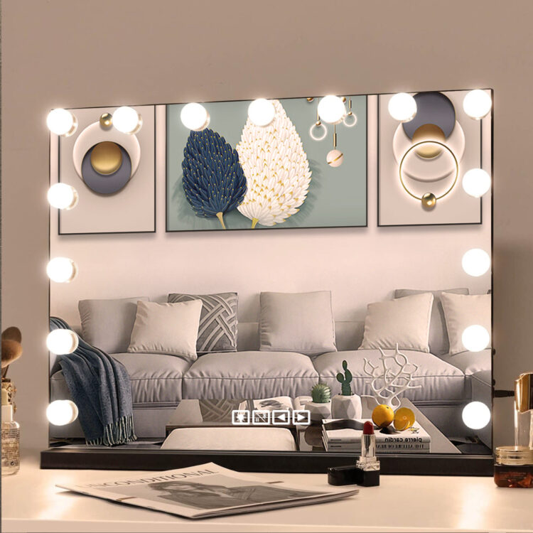 Make Up Spiegel Hollywood USB - Speakers 58x46cm - Afbeelding 3